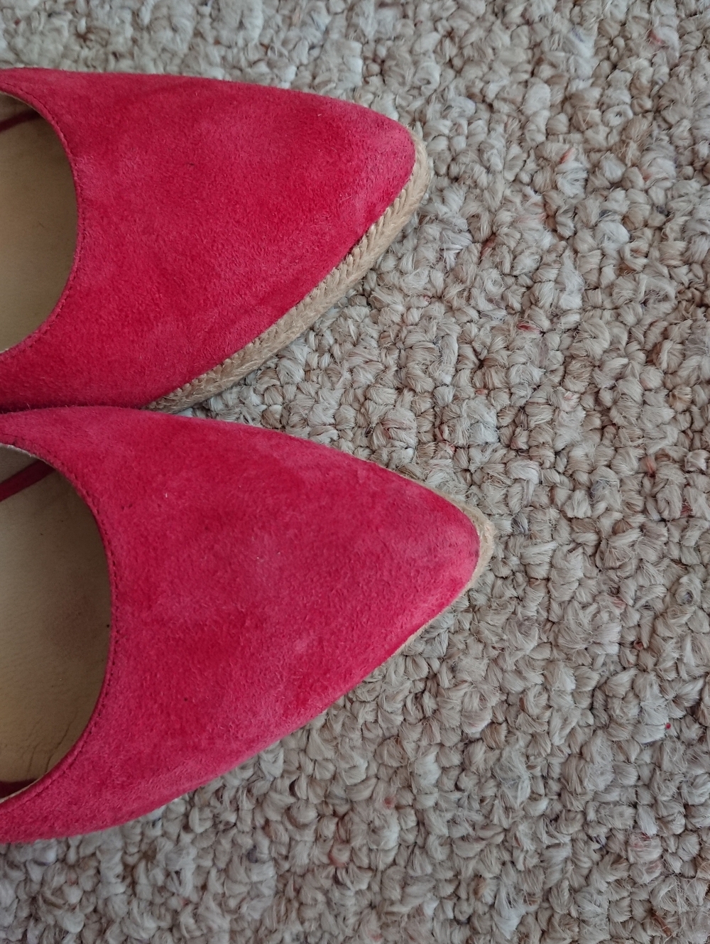LK Bennett Bethany red Suede Pointed Slingback espadrille size 9 - Picture 7 of 13